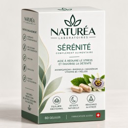 Complément alimentaire associant magnésium et vitamine B6 pour accompagner détente et équilibre au quotidien.