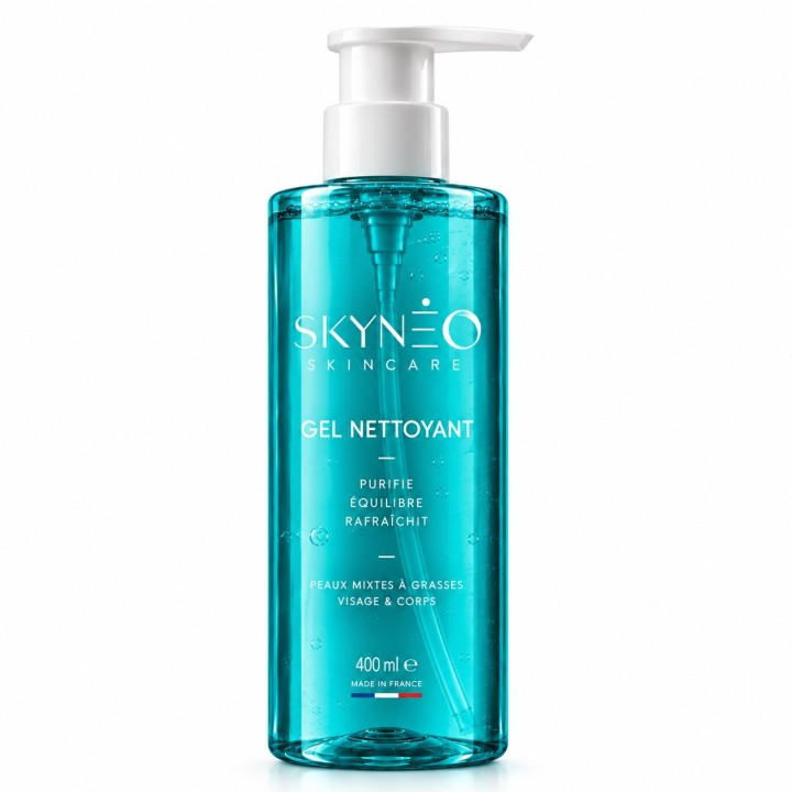 Gel nettoyant fraîcheur qui purifie la peau et élimine les impuretés sans compromettre son confort.